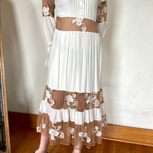 For Love and Lemons Eva Midi White Dress Small - Picture 3 of 15